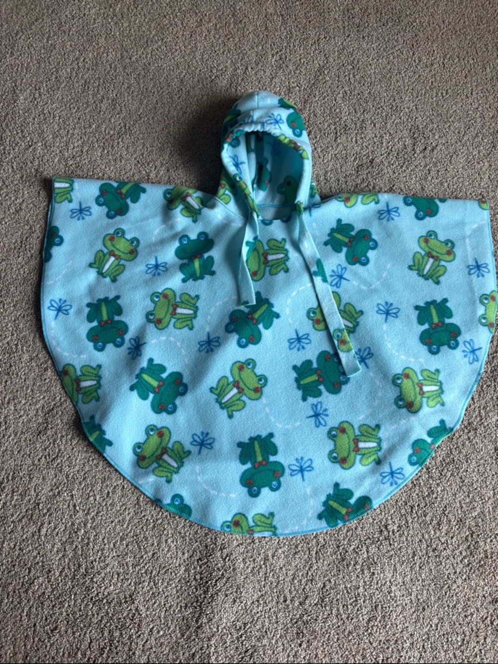 Children's Frog Hooded Car seat Poncho